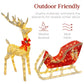 Lighted Christmas Reindeer & Sleigh Outdoor Decor Set w/ LED Lights