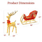 Lighted Christmas Reindeer & Sleigh Outdoor Decor Set w/ LED Lights