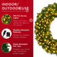 Pre-Lit Artificial Fir Christmas Wreath w/ LED Lights, Plug-In, PVC Tips