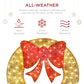 Pre-Lit Outdoor Christmas Wreath, LED Metal Holiday Decor w/ Bow - 48in