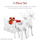 3-Piece Deer & Sleigh Silhouette Set Holiday Yard Decoration w/ Stakes - 4ft