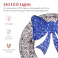 Pre-Lit Outdoor Christmas Wreath, LED Metal Holiday Decor w/ Bow - 48in