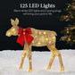 2-Piece Lighted 2D Christmas Moose Set Outdoor Decor w/ 125 LED Lights - 4ft