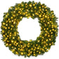 Pre-Lit Artificial Fir Christmas Wreath w/ LED Lights, Plug-In, PVC Tips