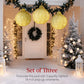 3-Piece Hanging Pop-Up Ornaments Outdoor Christmas Decor, LED Lights